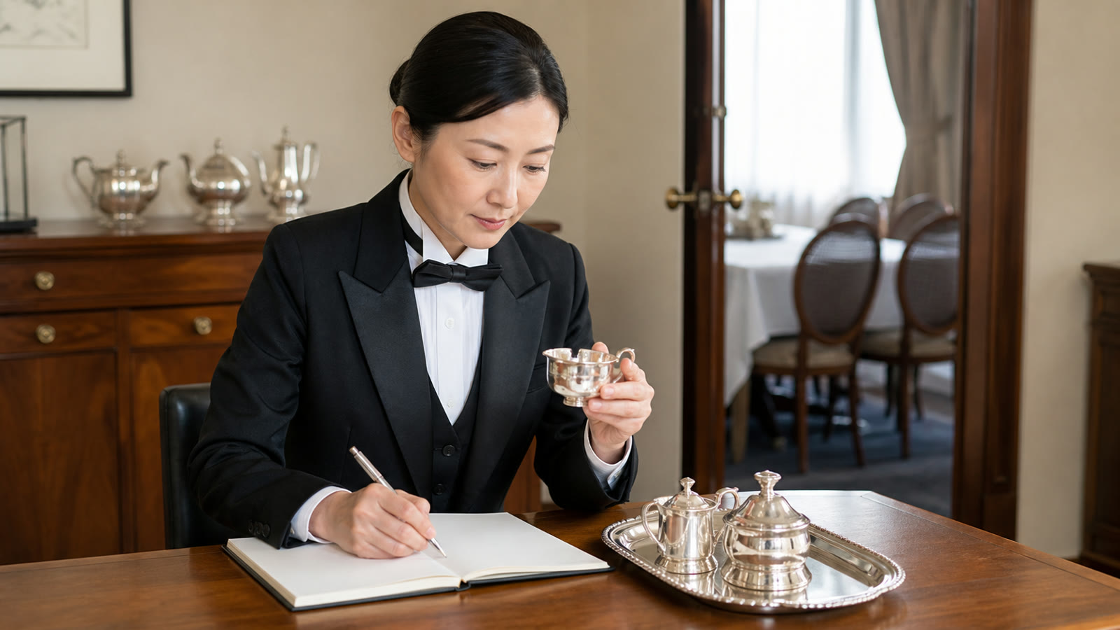 現物と記録を照合して正直な報告を残す執事