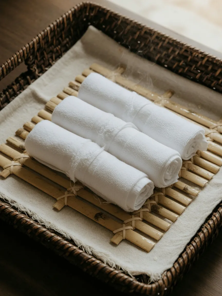 A hospitality reception scene welcoming guests