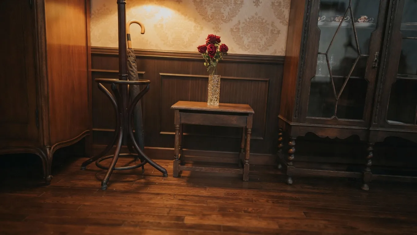 A corner of the butler salon recreating a medieval European style