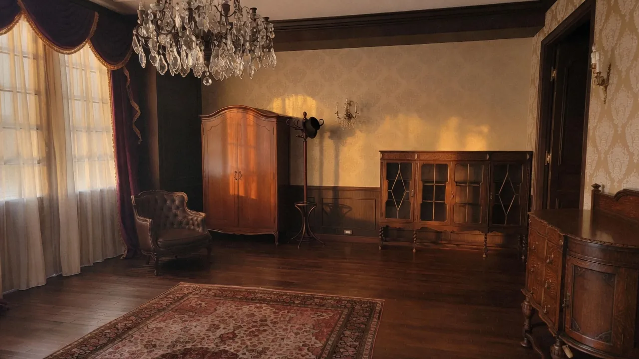 Salon hall with a chandelier