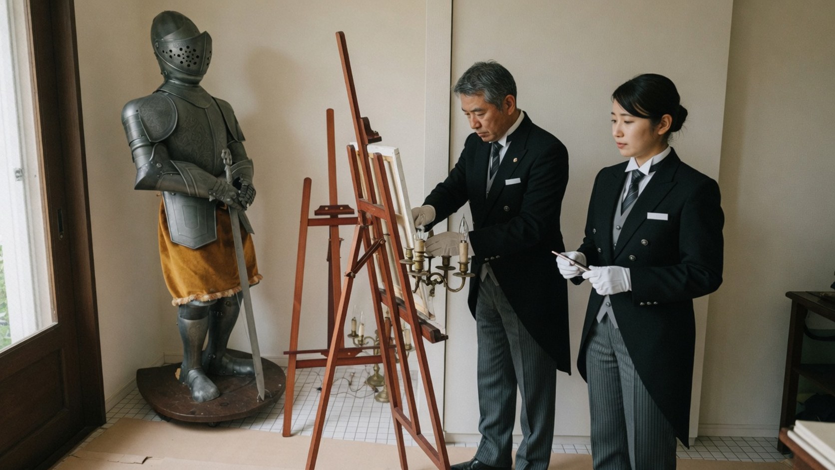 静かな判断を保ちながら技術と向き合う執事の姿
