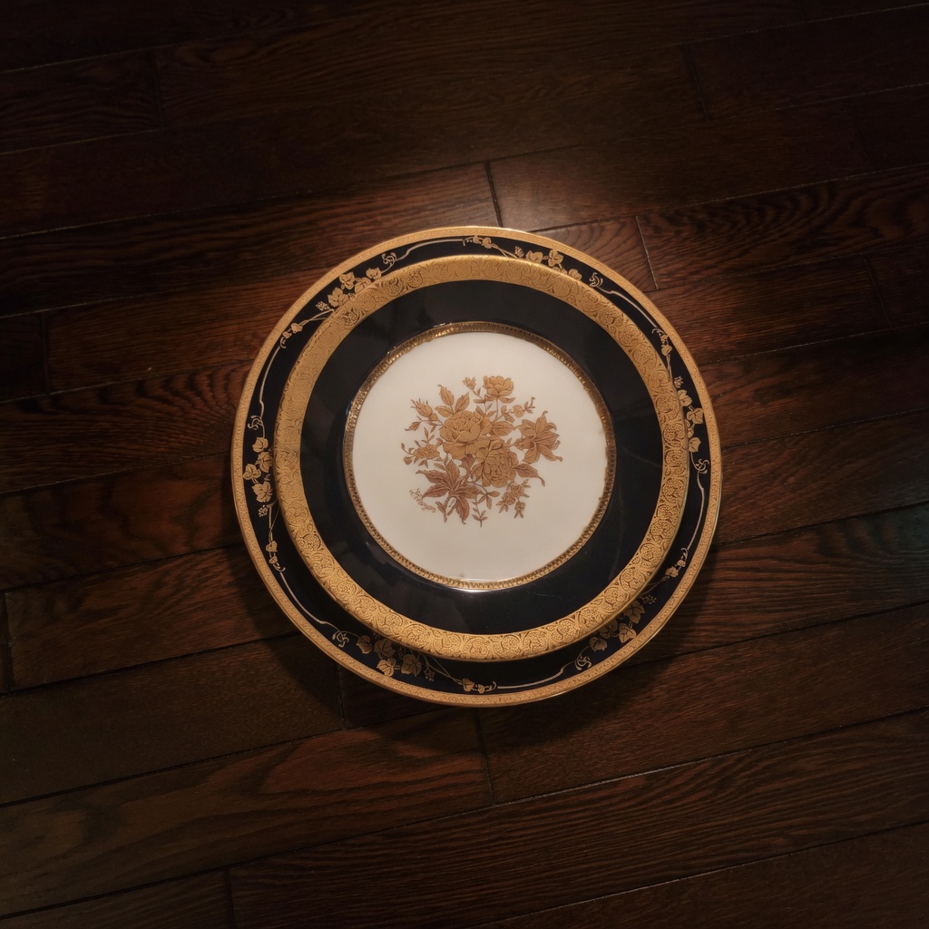 Gold-leaf and black Western tableware