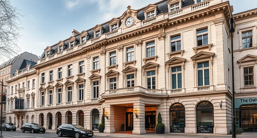 Illustrative London hotel exterior representing the setting of the Raffles campaign sequel